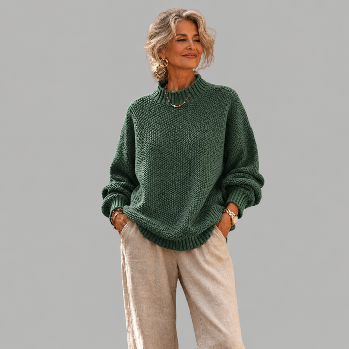 Oriane - Strukturierter Stehkragenpullover