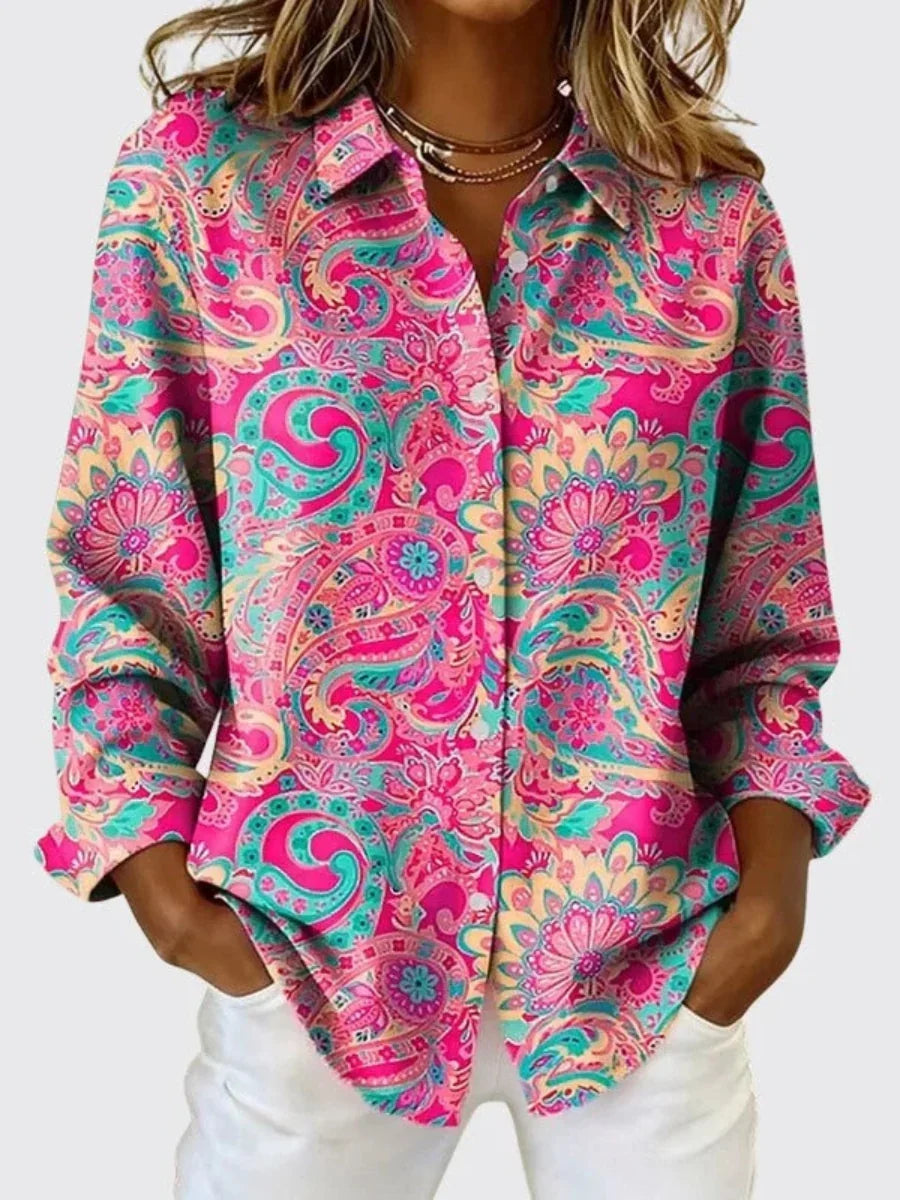 Gillian - hochwertige Paisley-Bluse