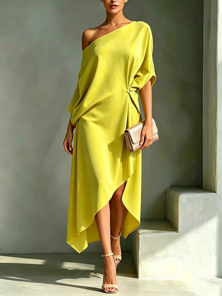 Erica - Fließendes One-Shoulder-Midikleid