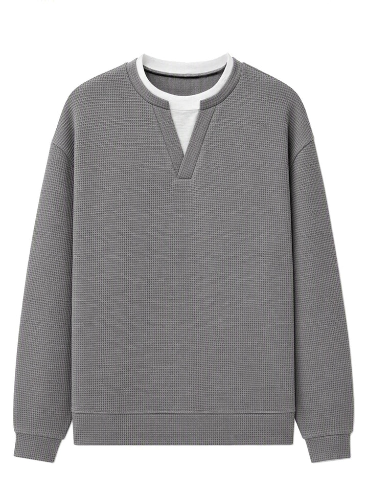 Oswald - Langarmshirt mit Waffelstruktur