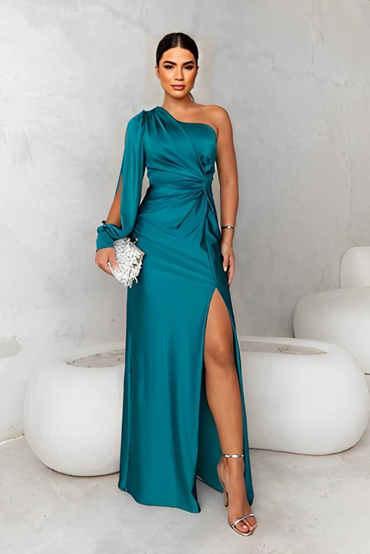 Xiomara - Soft-Touch One-Shoulder-Maxikleid