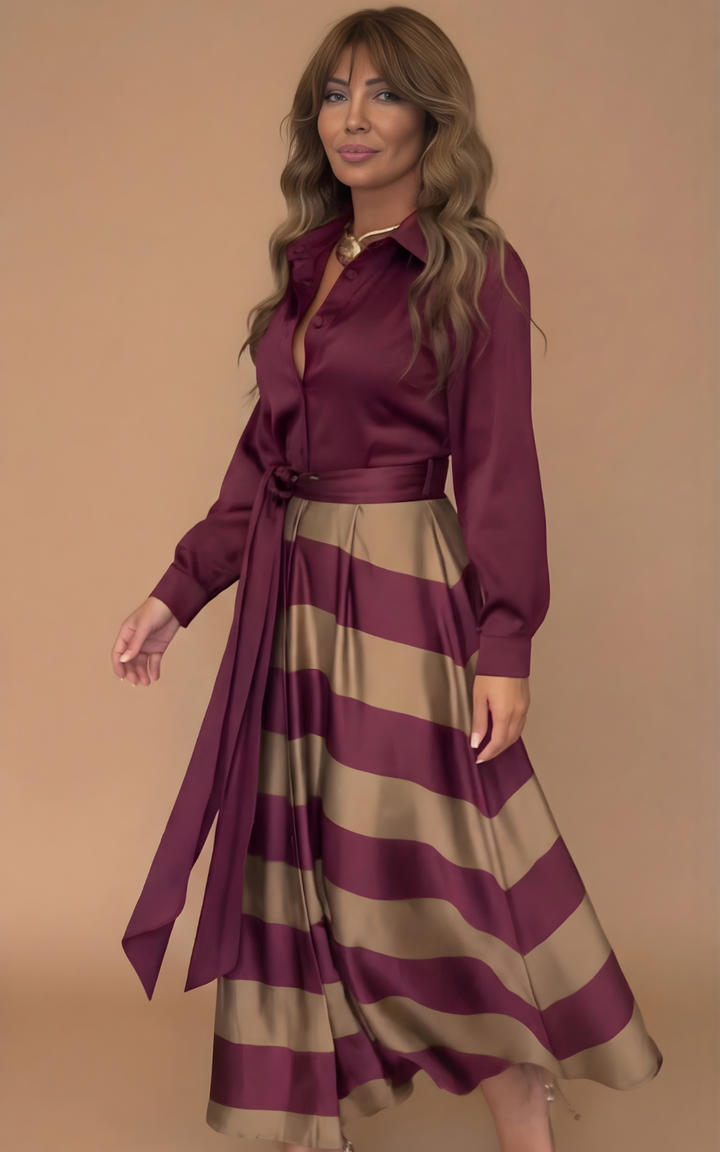 Zivara - gestreiftes Maxikleid mit weicher Haptik