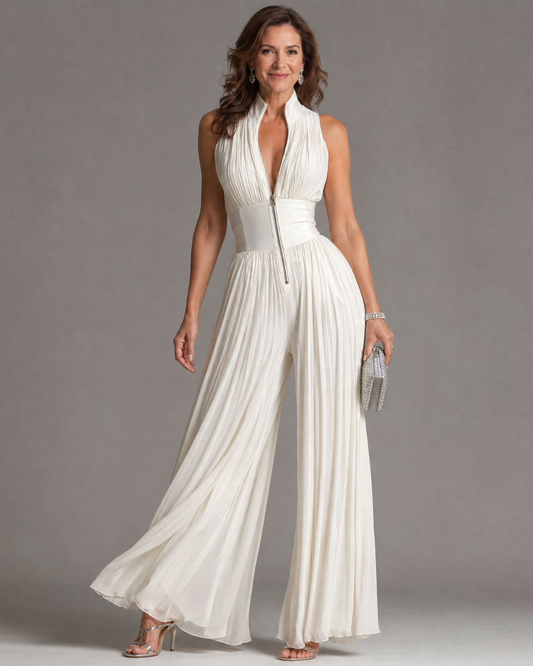 Ellery - Plissierter Jumpsuit mit weitem Bein