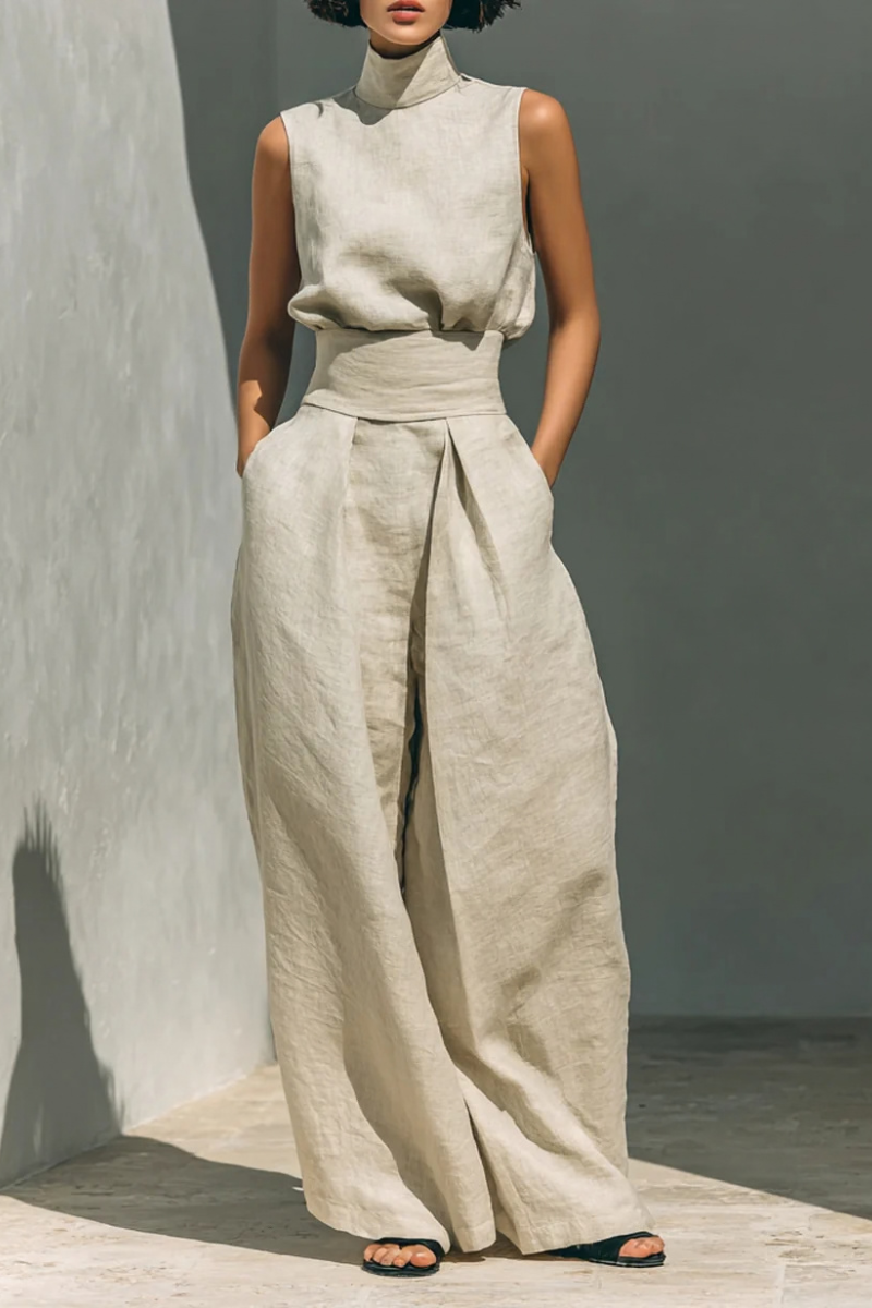 Nerina - Ärmelloser Jumpsuit mit weitem Bein