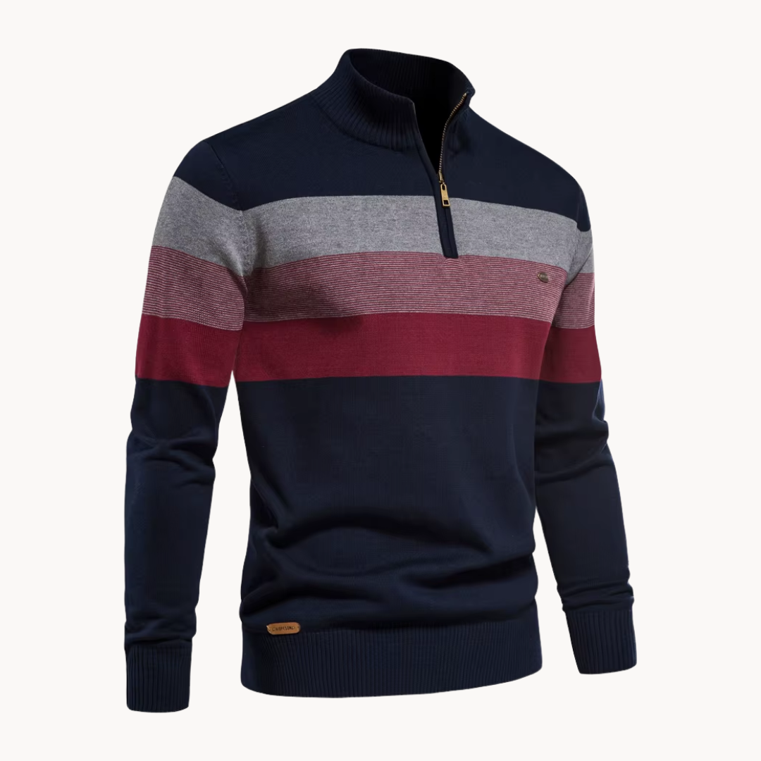 Sylvar - Stretchstrick-Viertelreißverschluss-Pullover