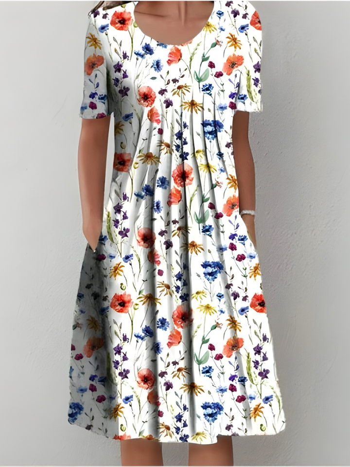 Amelia - Plissiertes Softtouch-Kleid