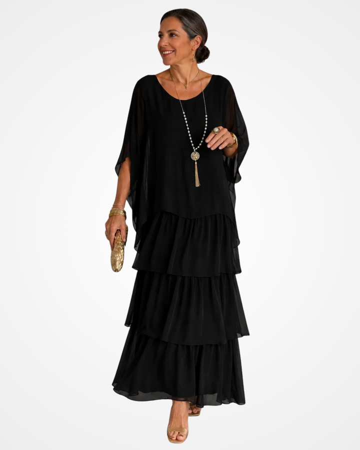 Sylvia - Fließendes Soft-Touch-Maxikleid
