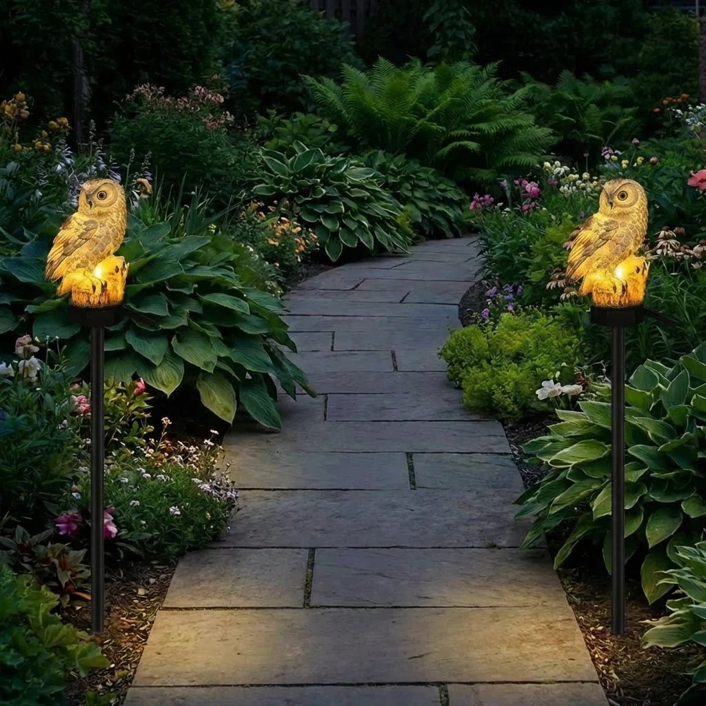 Amora - Dekorative Eulen-Gartenlampe