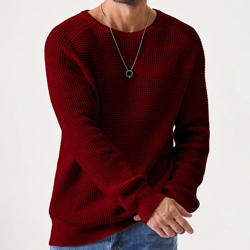 Isric - Strukturierter Strickpullover mit Rundhalsausschnitt