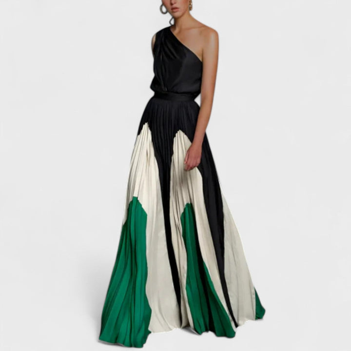 Elysia - Elegantes plissiertes One-Shoulder-Kleid