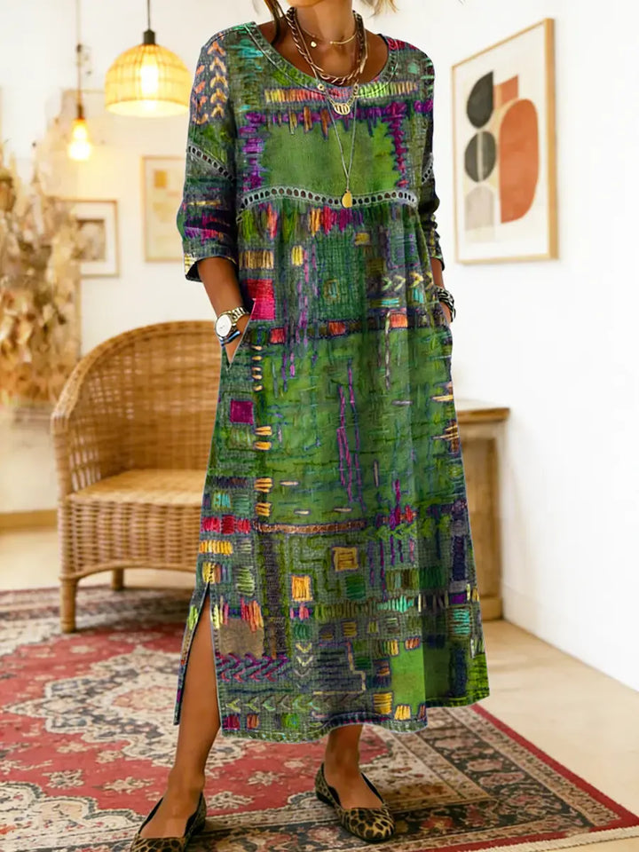 Maelle - Bedrucktes, locker geschnittenes Midikleid