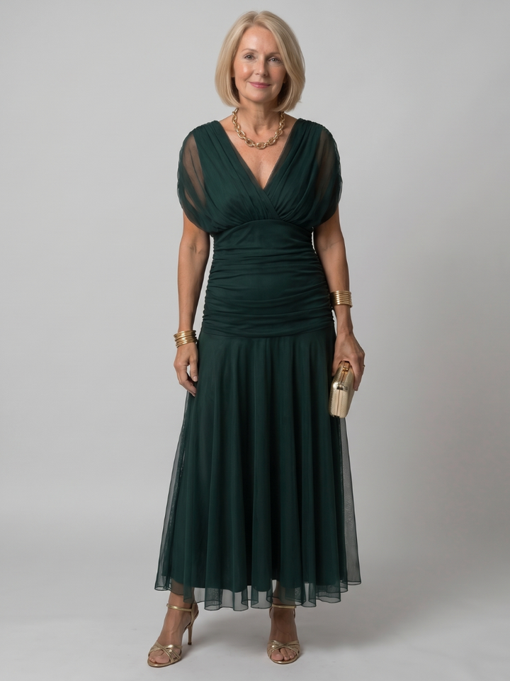 Galatea - Leichtes schulterfreies Midikleid