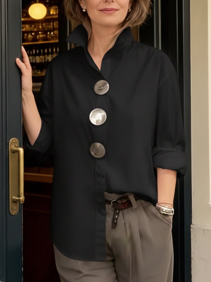Marisen - stylische, lässige Bluse mit Knopfleiste