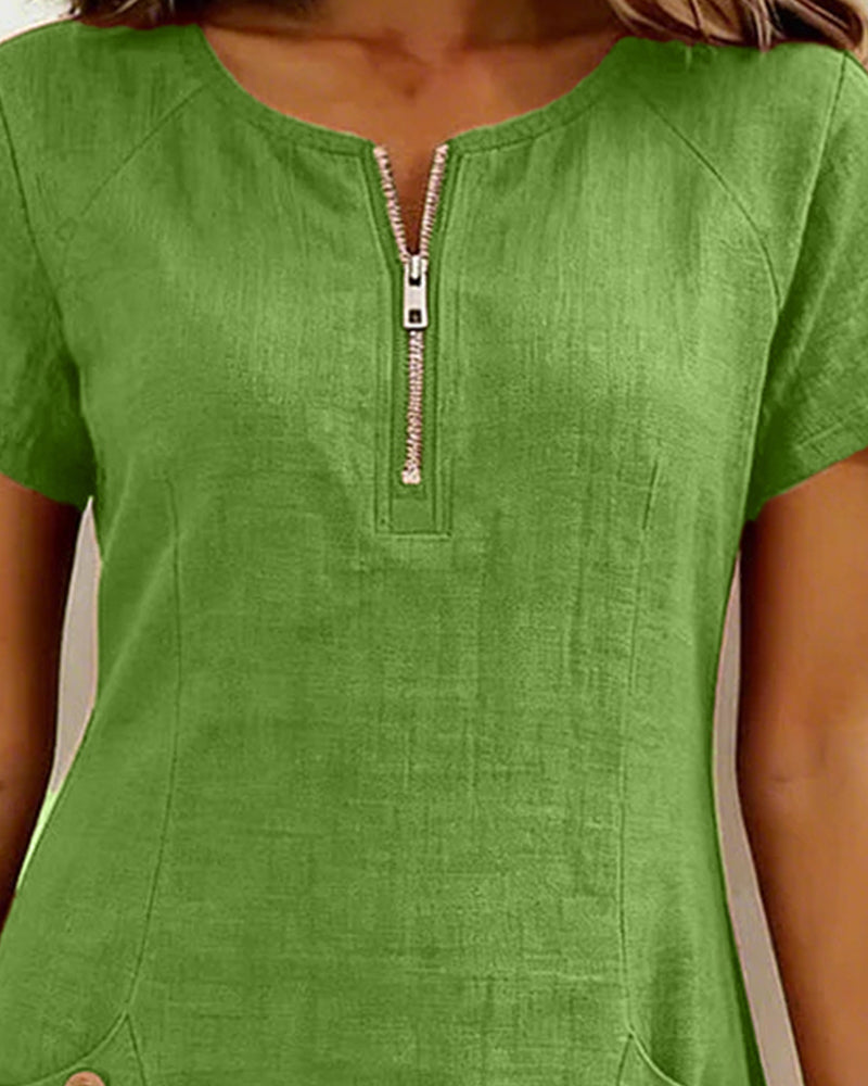 Dariae - A-Linien-Kleid aus Leinenmix