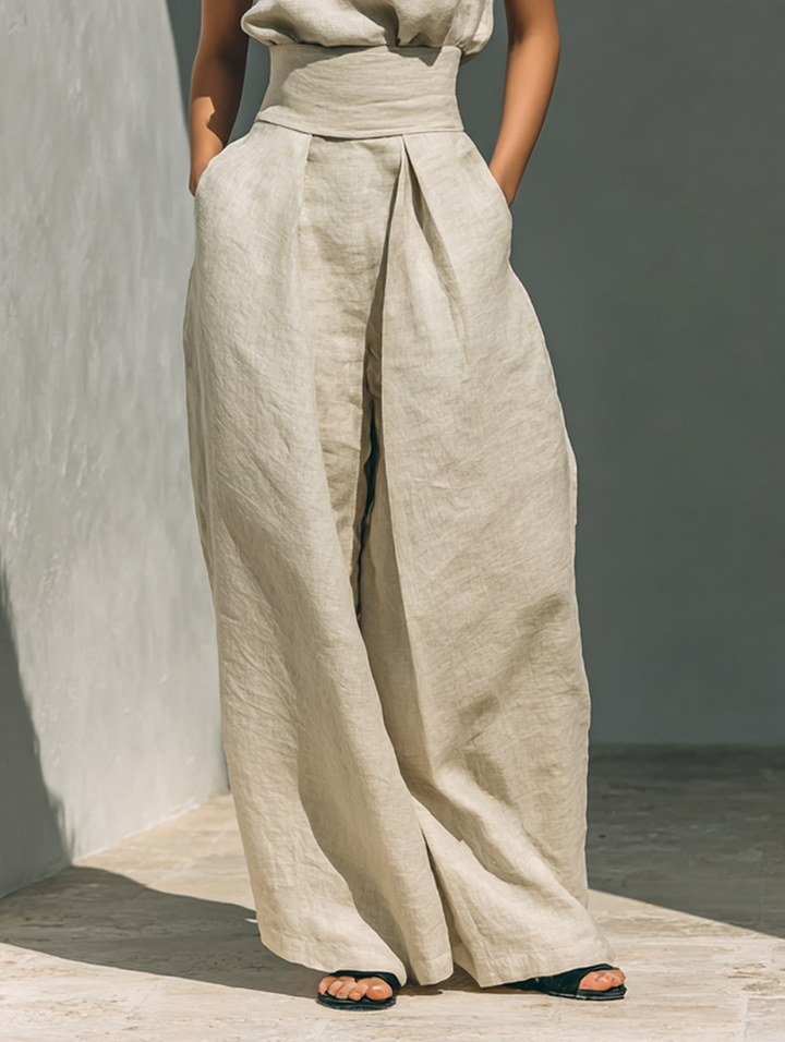 Alena - Set aus luftiger, ärmelloser Bluse und weiter Hose