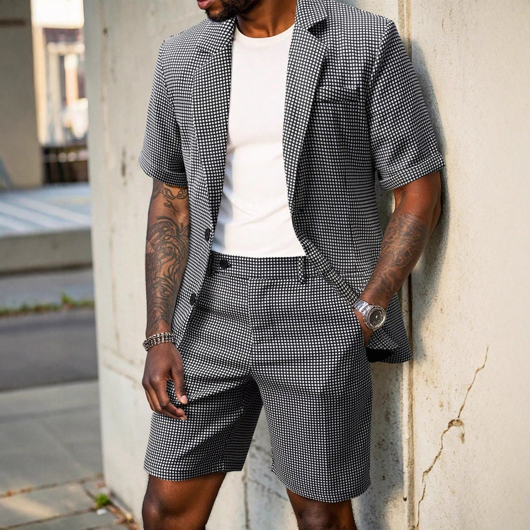 Rufus - Kariertes tailliertes Blazer-und-Shorts-Set