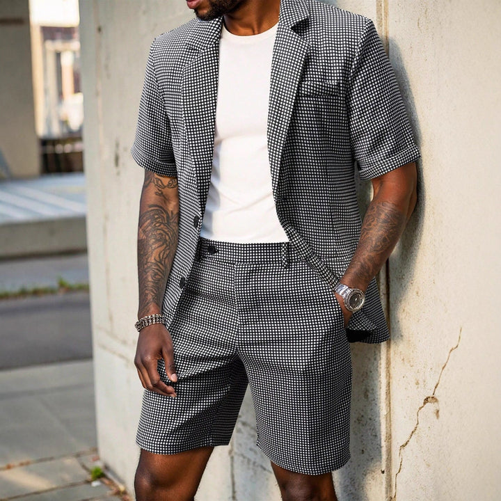 Rufus - Kariertes tailliertes Blazer-und-Shorts-Set