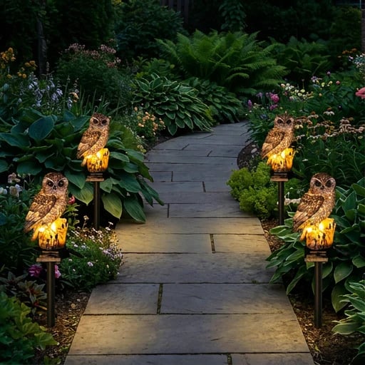 Amora - Dekorative Eulen-Gartenlampe