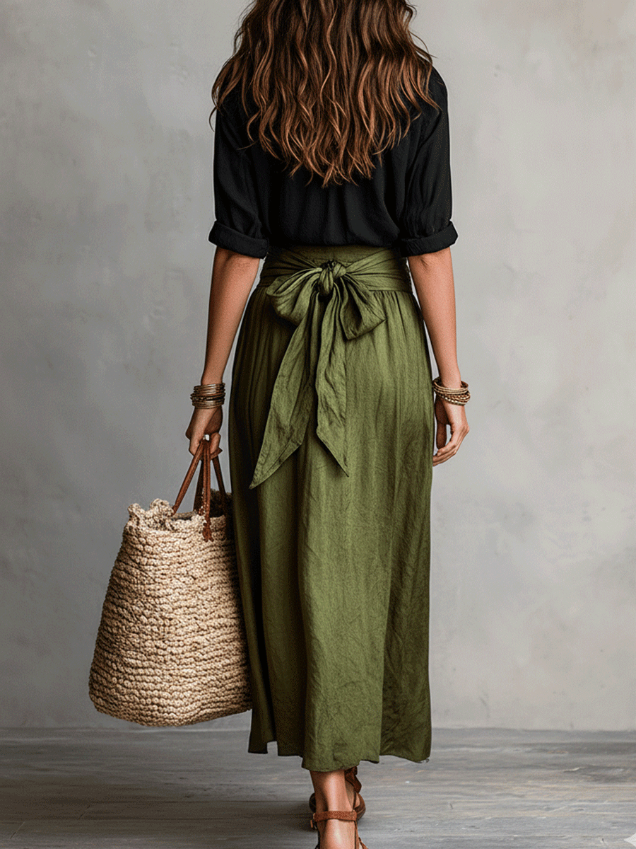 Estella - Elegantes Blusen- und Midirock-Set