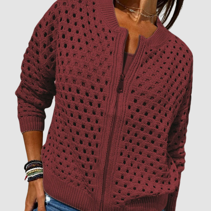 Kaelina - Weiche Strickjacke mit Reißverschluss