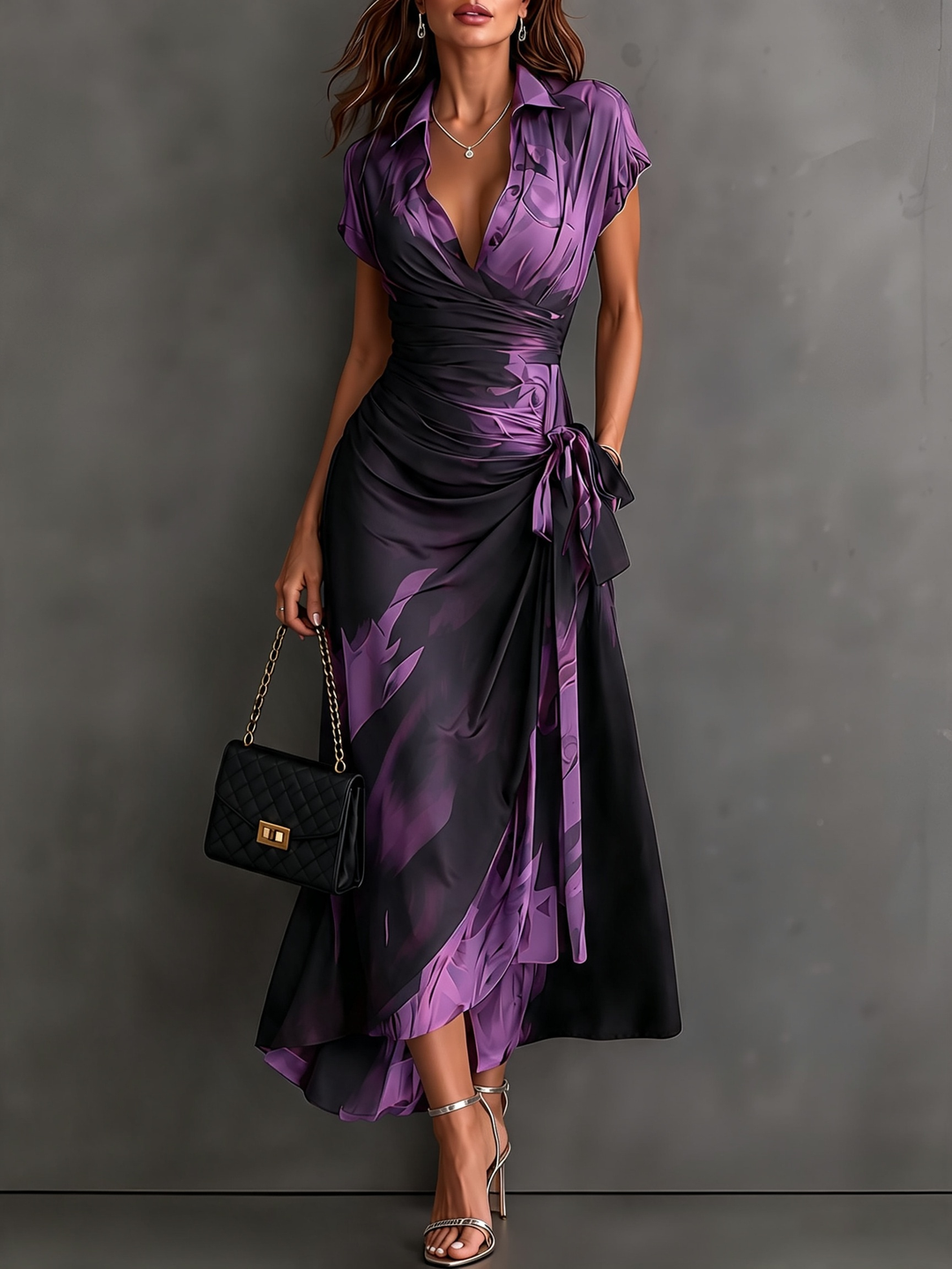 Kaia - Weiches Wickel-Hemdkleid
