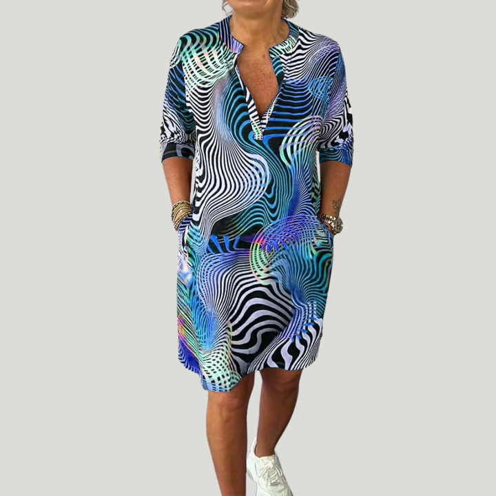 Tialora - Soft-Touch V-Ausschnitt-Kleid