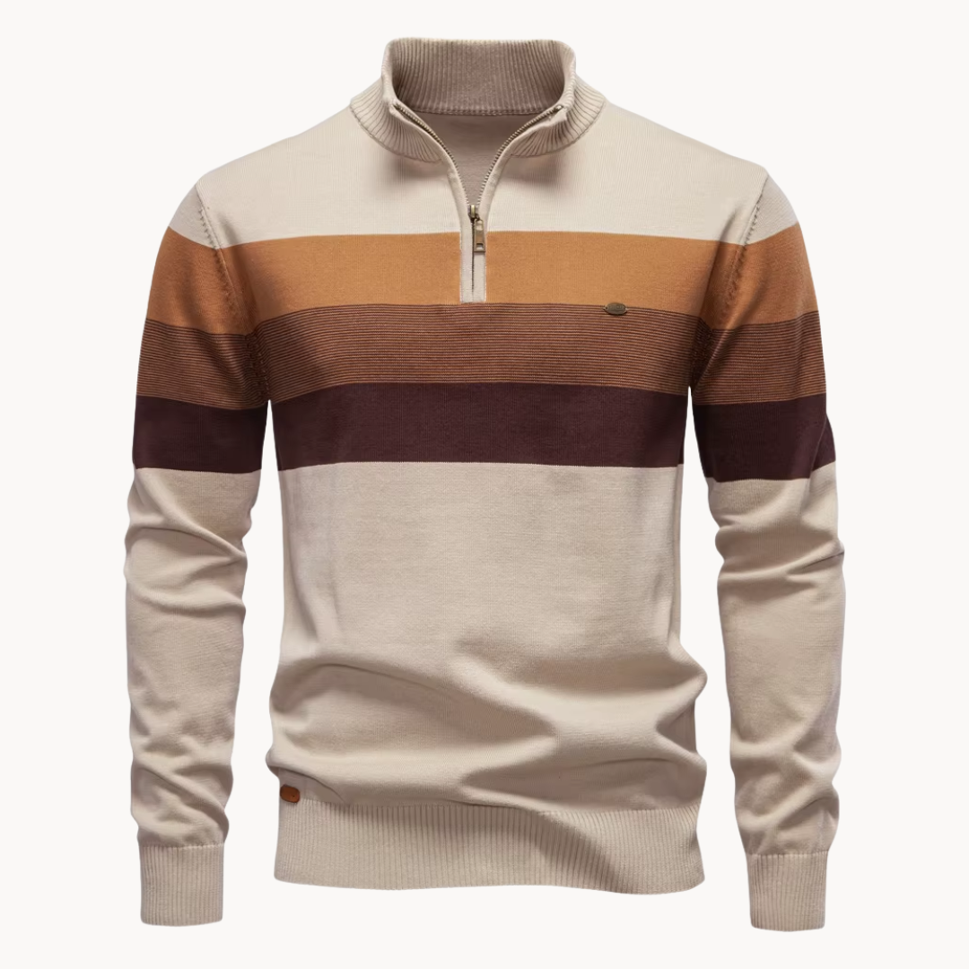 Sylvar - Stretchstrick-Viertelreißverschluss-Pullover