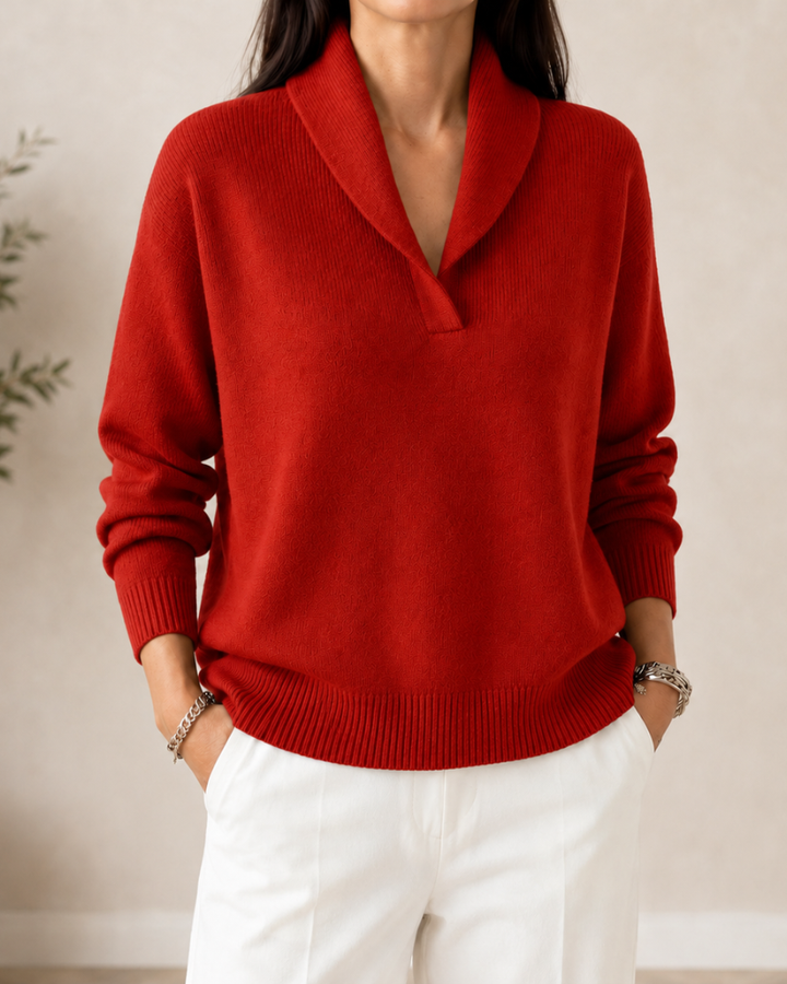 Amandina - Extraweicher V-Ausschnitt-Pullover