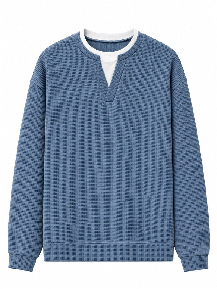 Oswald - Langarmshirt mit Waffelstruktur