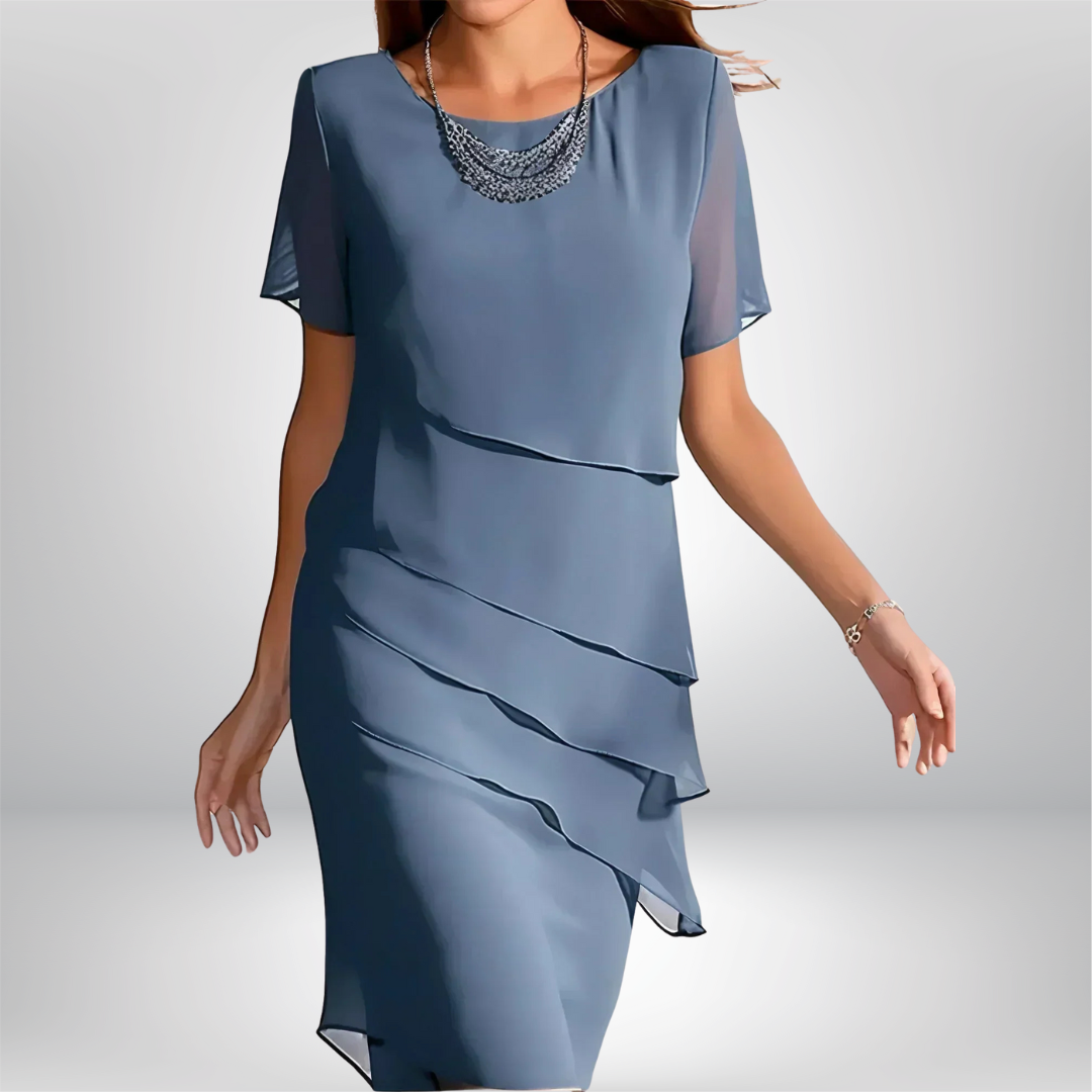 Raveira - Drapiertes Soft-Touch-Kleid