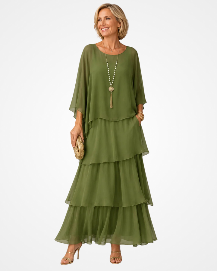 Sylvia - Fließendes Soft-Touch-Maxikleid