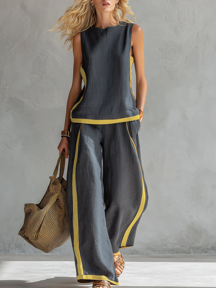 Quella - Fließendes Top & Hosen-Set