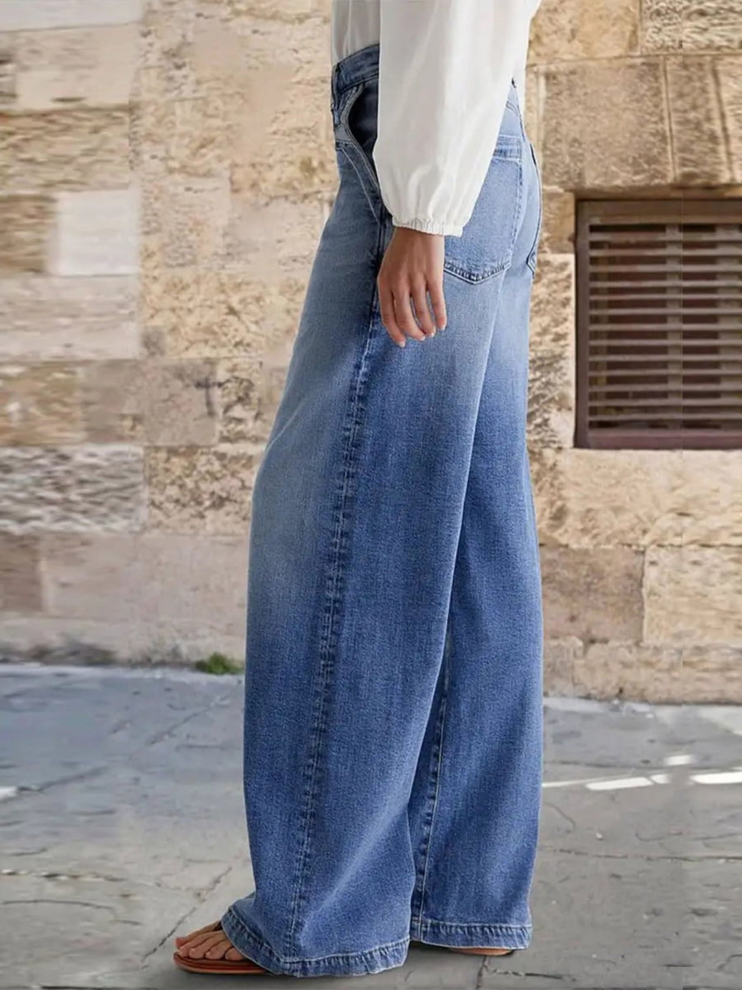 Liorra - Wide-Leg-Jeans in Vintage-Waschung