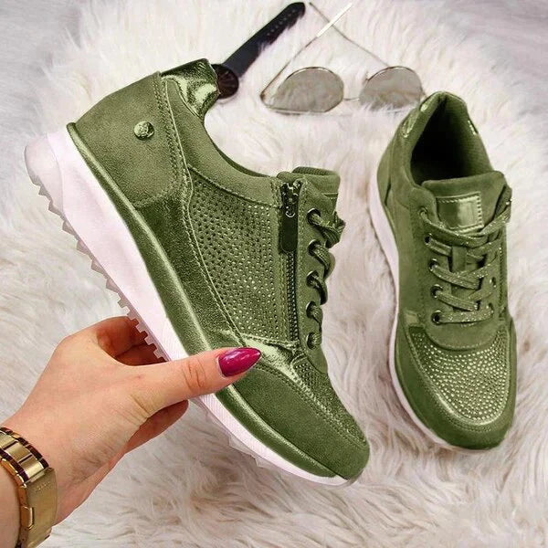 Raina - Schnür-Sneaker mit seitlichem Reißverschluss und lässiger Passform