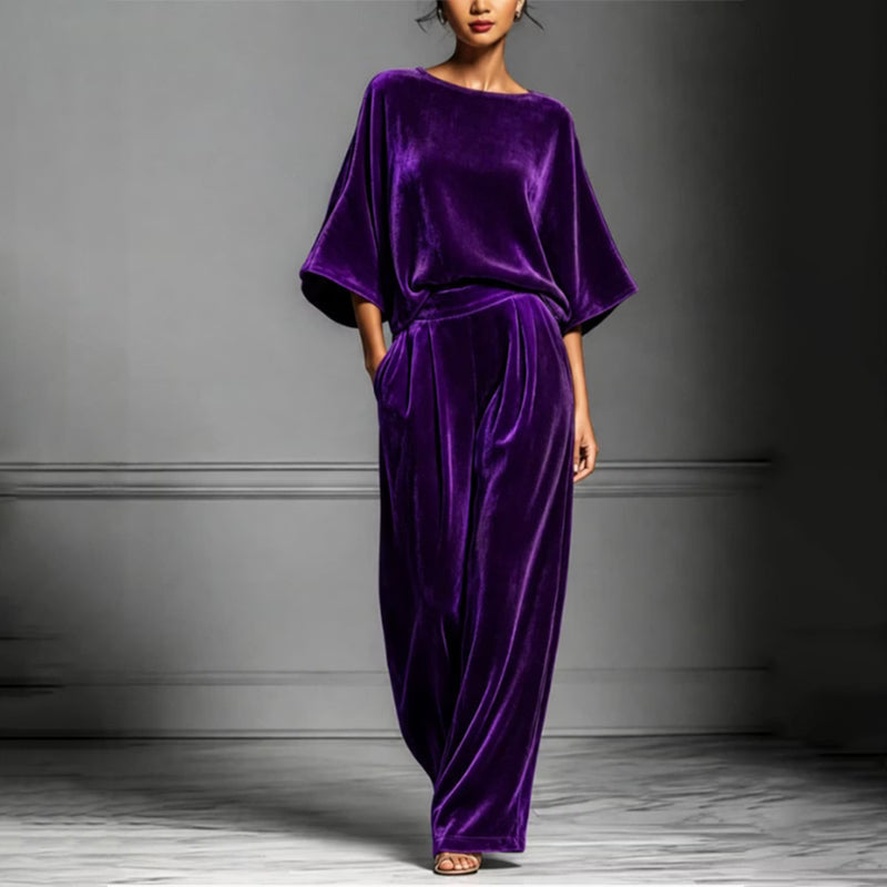Ainhoa - Eleganter Samt-Jumpsuit mit weitem Bein