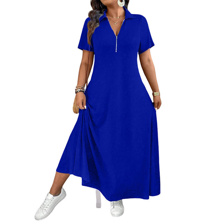 Primelle - Softtouch-Maxikleid mit Reißverschlusskragen