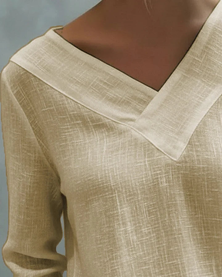 Calira - Schulterfreies Soft-Touch-Top mit V-Ausschnitt