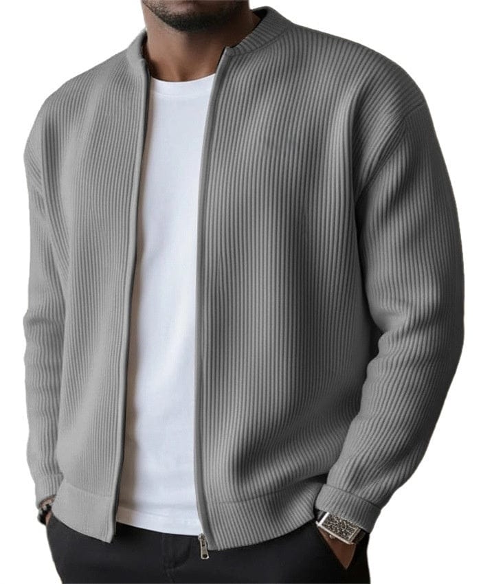 Foster - Rippstrick-Cardigan mit Frontreißverschluss