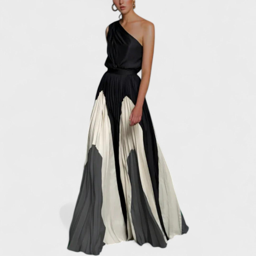 Elysia - Elegantes plissiertes One-Shoulder-Kleid