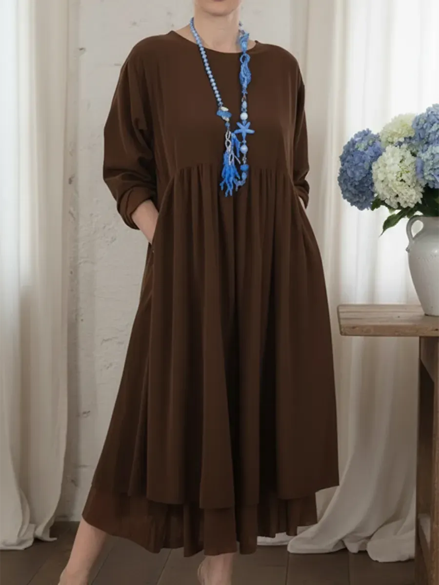 Agatha - Midilanges A-Linien-Kleid mit Soft-Touch-Finish