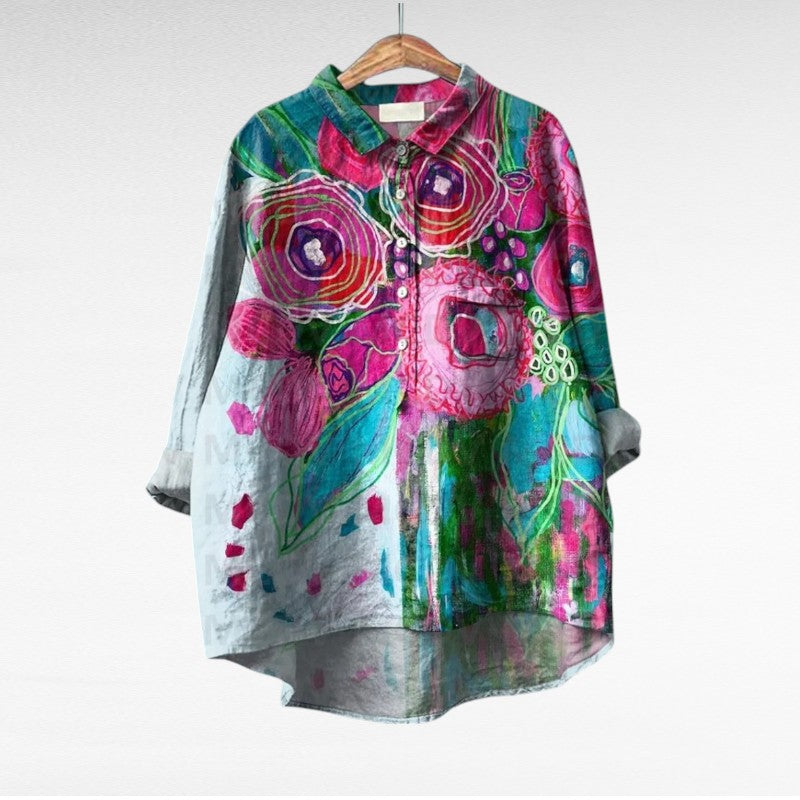 Elodie - Soft-Touch-Bluse mit floralem Muster