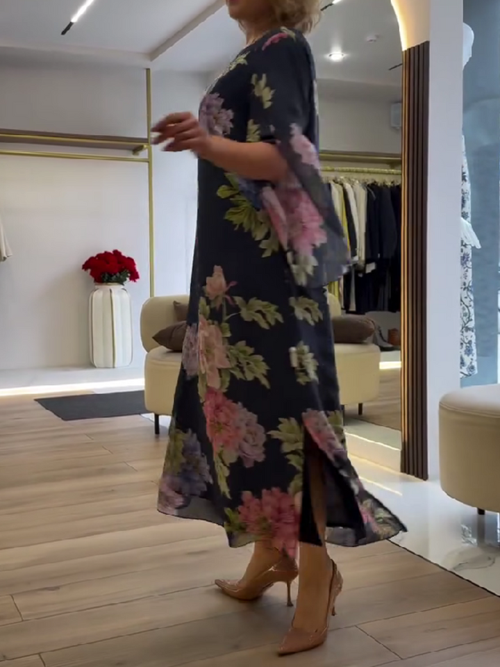 Halle - Lockeres, florales Maxikleid