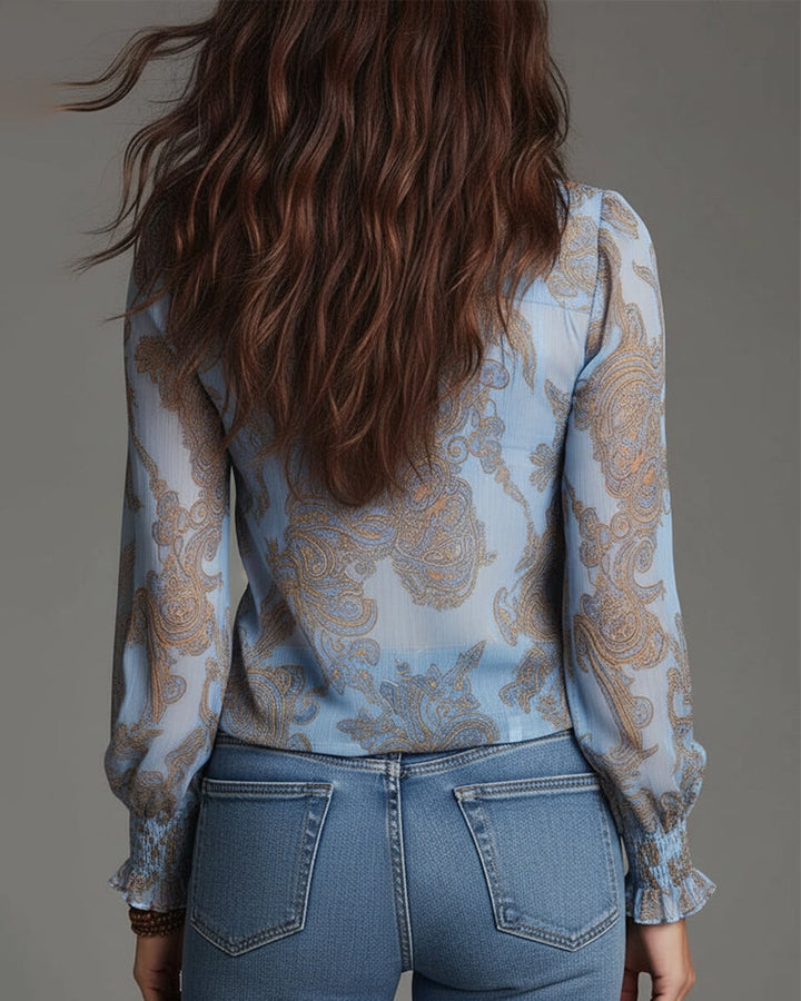 Norina - Soft-Touch-Bluse mit V-Ausschnitt