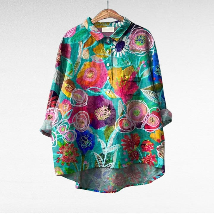 Elodie - Soft-Touch-Bluse mit floralem Muster