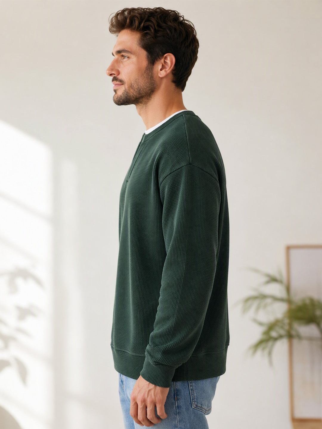 Oswald - Langarmshirt mit Waffelstruktur