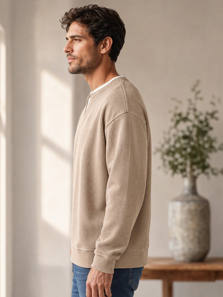 Oswald - Langarmshirt mit Waffelstruktur