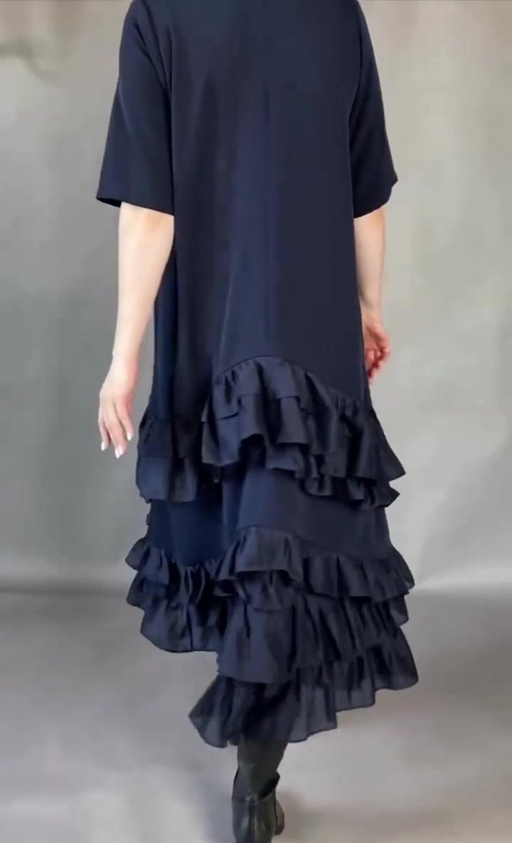 Elena - Soft-Touch Stufen-Maxikleid