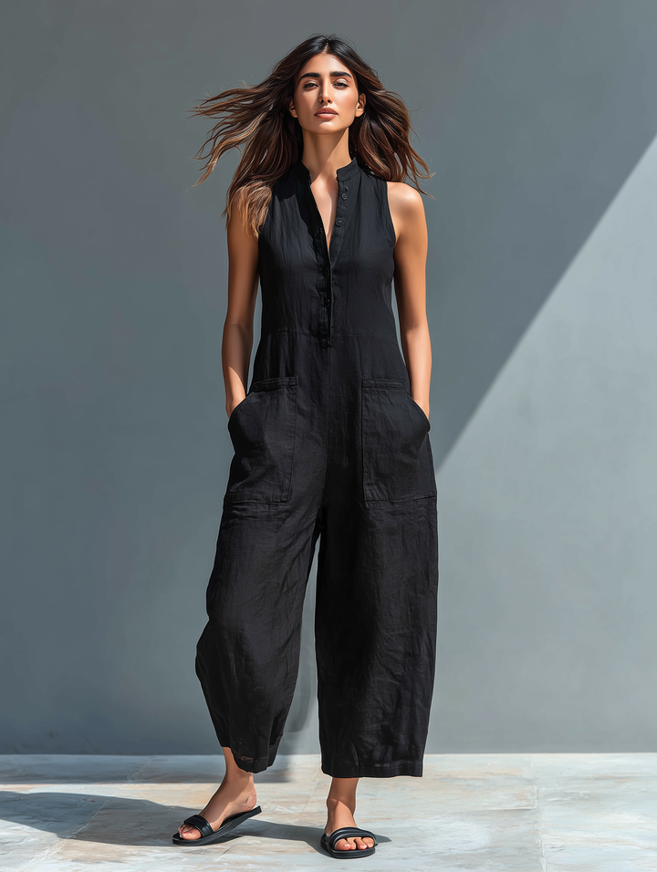 Zeria - Fließender Leinen-Jumpsuit