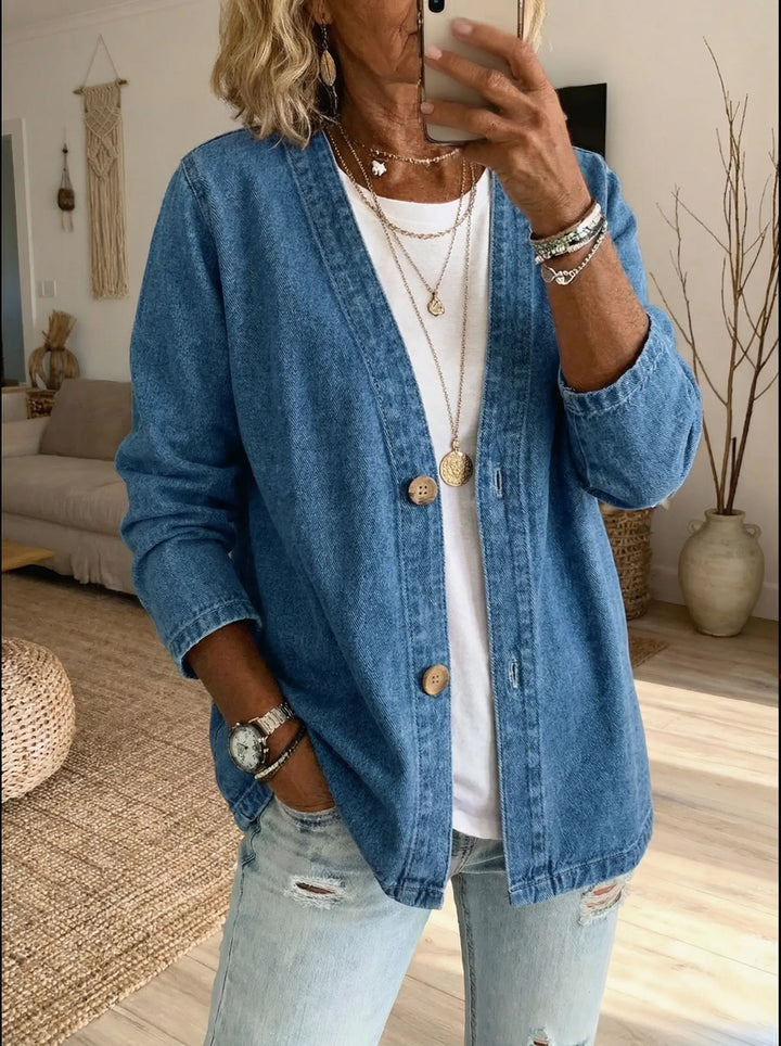 Shiloh - Leichter Denim-Cardigan mit Knopfleiste