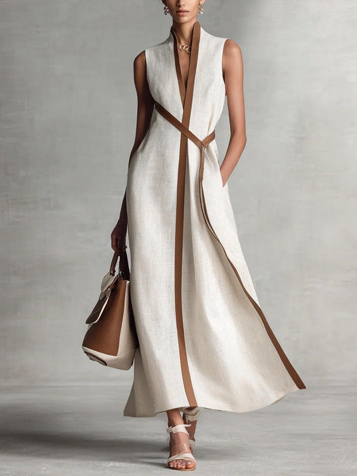 Rysella - Raffiniertes Wickel-Maxikleid aus Leinenmix
